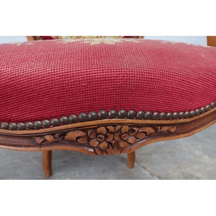 ベルギー タペストリー アームチェア 1940年代 ウォールナット製 欧州アンティーク市場 |  | 05