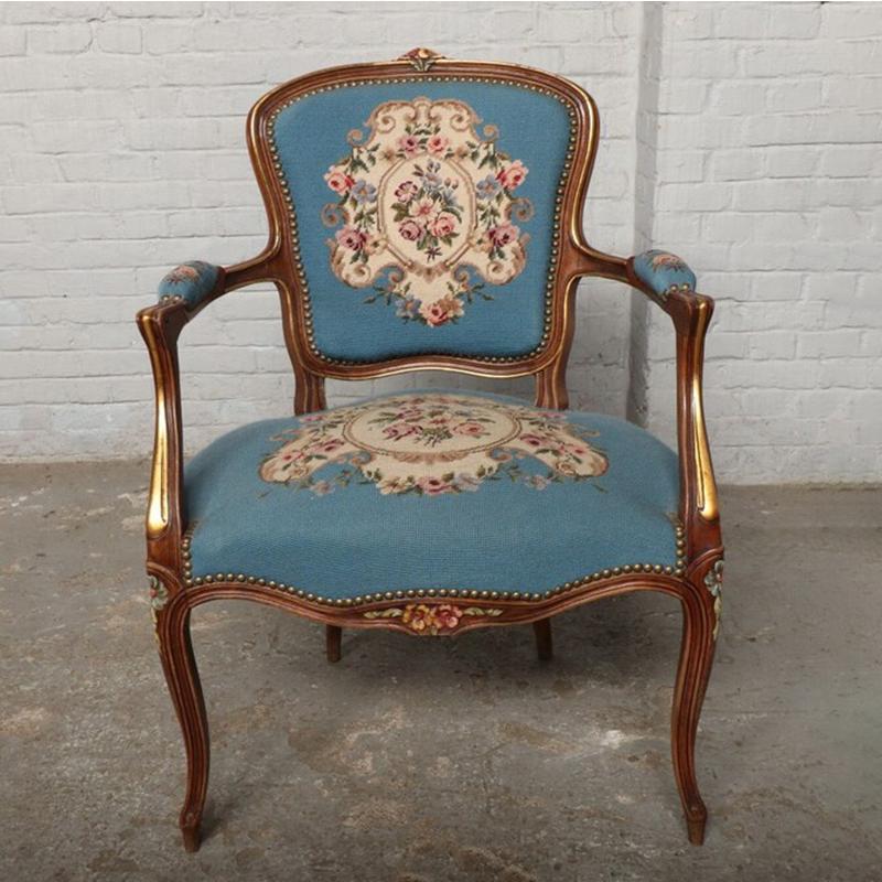 アンティーク家具1940年代ベルギー原産アームチェア(タペストリー) |  | 01
