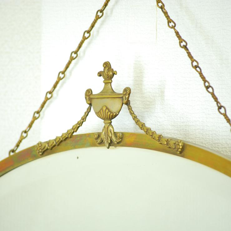 #V アンティーク雑貨 ウォールミラー ベルギー原産 ブラス 1930年代 欧州アンティーク市場 直輸入 |  | 01