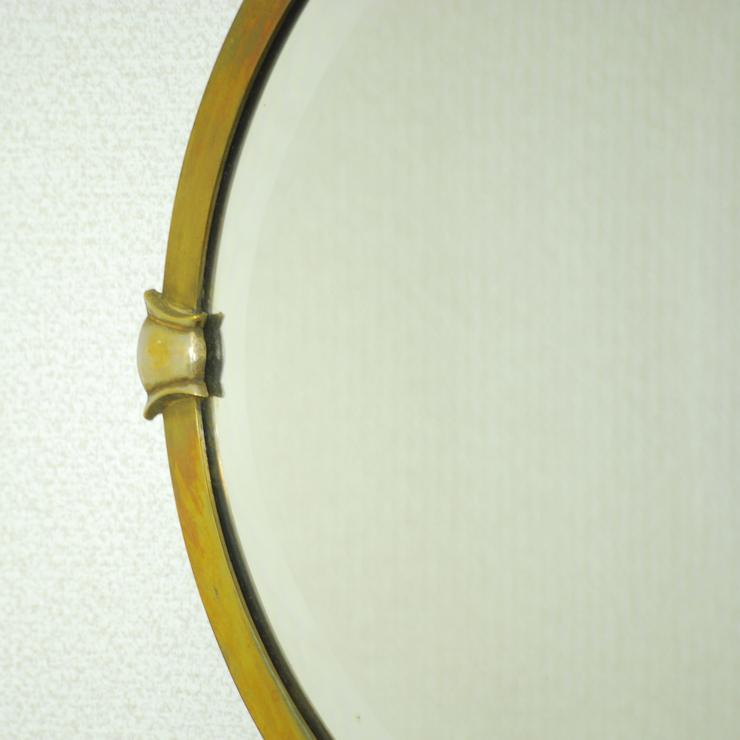 #V アンティーク雑貨 ウォールミラー ベルギー原産 ブラス 1930年代 欧州アンティーク市場 直輸入 |  | 03