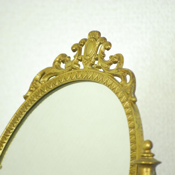 ＃Y アンティーク雑貨 スタンド(卓上)ミラー フランス原産 ブラス 1940年代 欧州アンティーク市場 直輸入 |  | 02