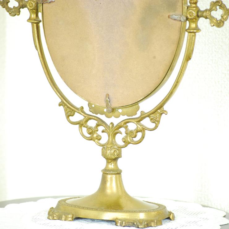 ＃Y アンティーク雑貨 スタンド(卓上)ミラー フランス原産 ブラス 1940年代 欧州アンティーク市場 直輸入 |  | 09