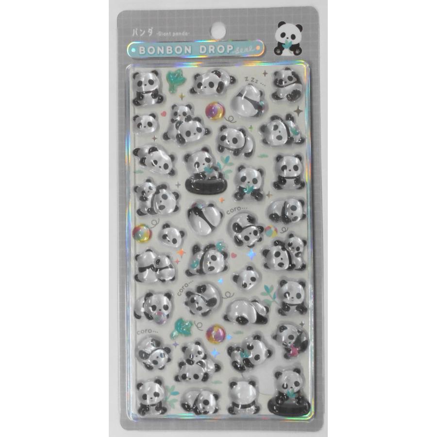 ボンボンドロップシール風　パンダ　熊猫 Q-LiA（クーリア） ボンボンドロップシール パンダ 01184 : 玩具と文具