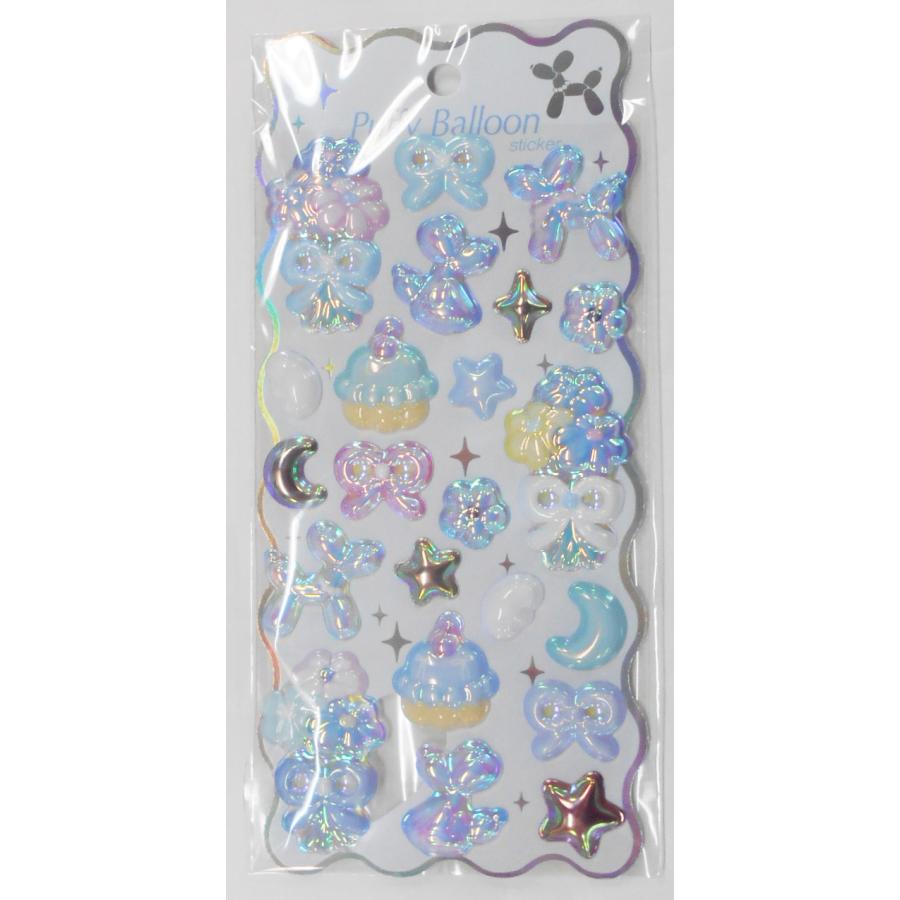 Q-LiA（クーリア） Puffy Balloon Sticker ブルー 01255 : 玩具と文具
