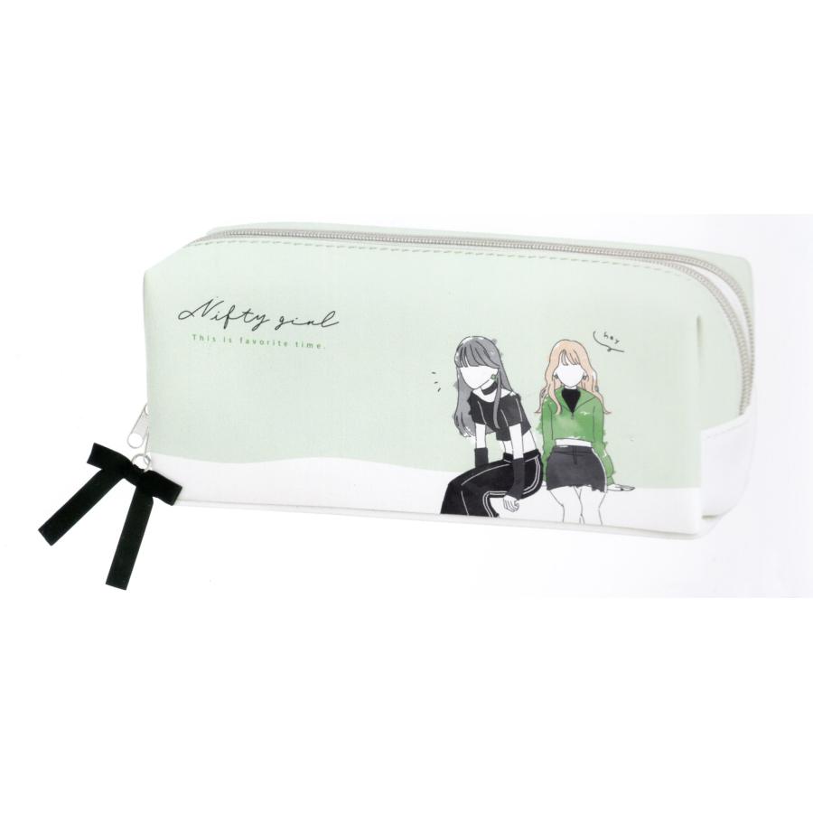 カミオジャパン 筆箱 ツインファスナーペンケース Nifty girl 220078