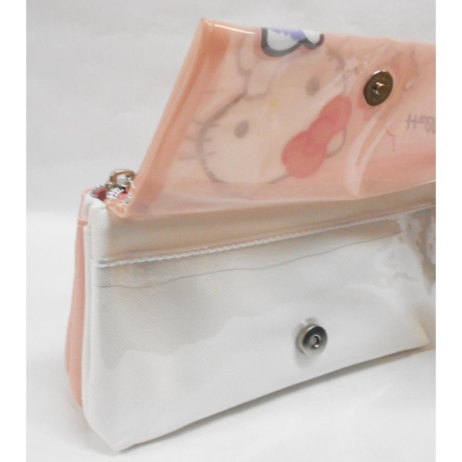 レトロ‼️キティ フルーツデザインペンケース ピンク りんごチャーム付き CRUX（クラックス） ハローキティ フラップポケットペンケース ハロー