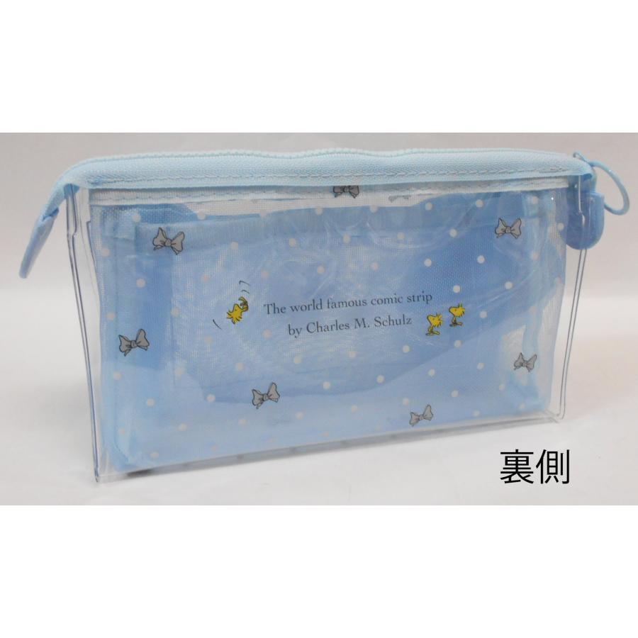 サンスター文具 PEANUTS クリアポーチ メッシュ マチ mitte(ミッテ