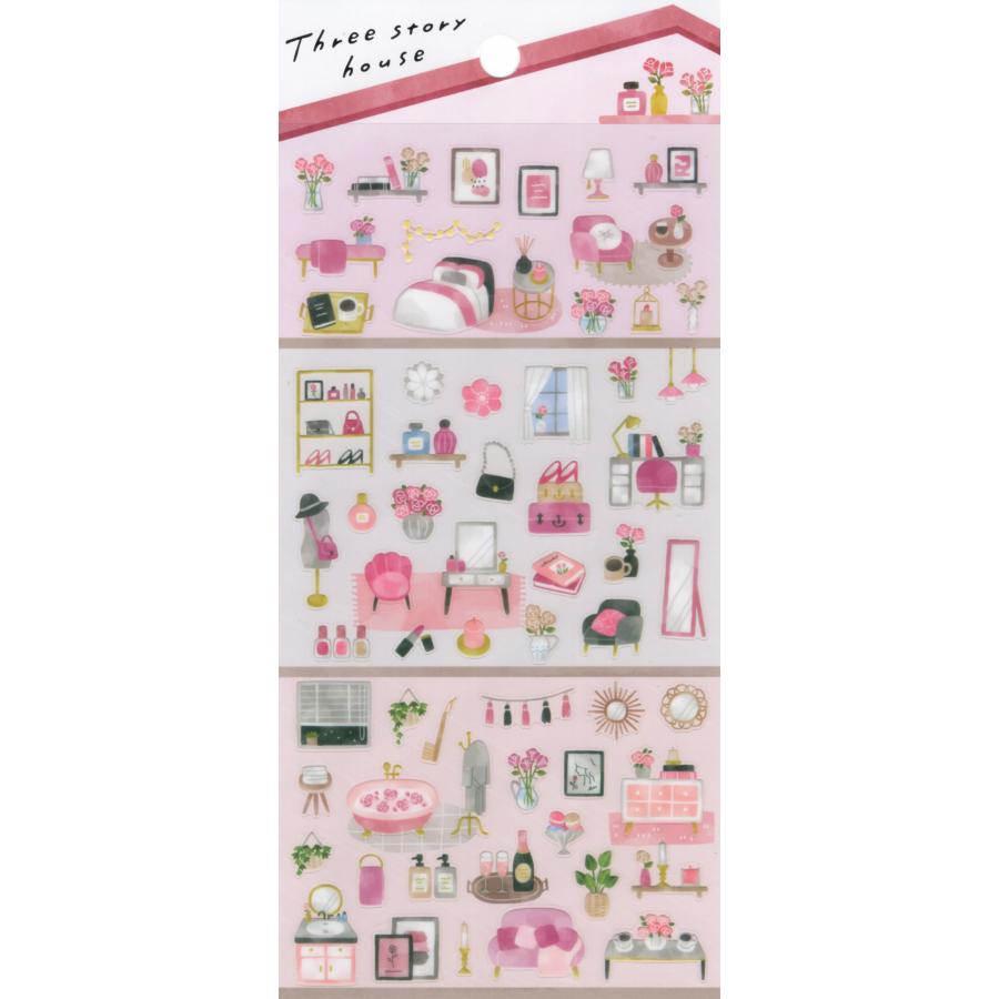 スリーストーリーハウスシール pink 81158 : 玩具と文具 あさだ Yahoo