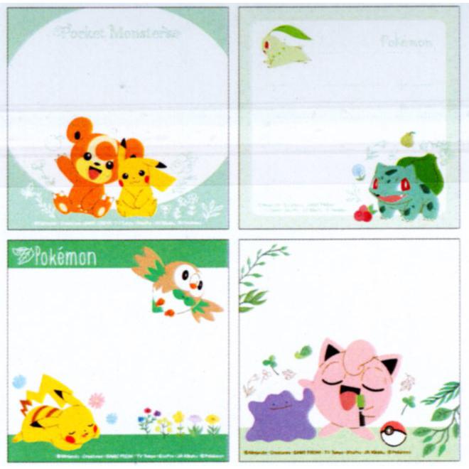 ポケモン メモポン　新品 ポケットモンスター スクエアメモ ボタニカル ポケモン PKM-595 : 玩具
