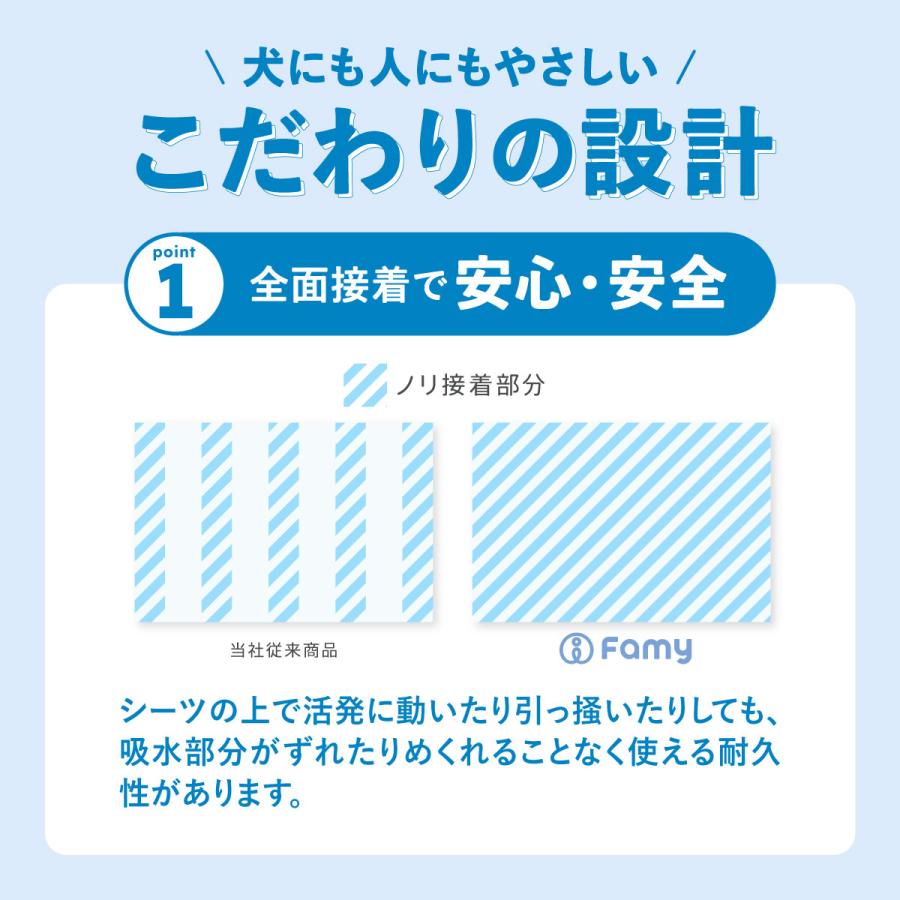 ペットシーツ 薄型 厚型 レギュラー ワイド スーパーワイド Famy ファミー JPPMA認証 ペットシート  送料無料 トイレシート 犬 | Famy | 14
