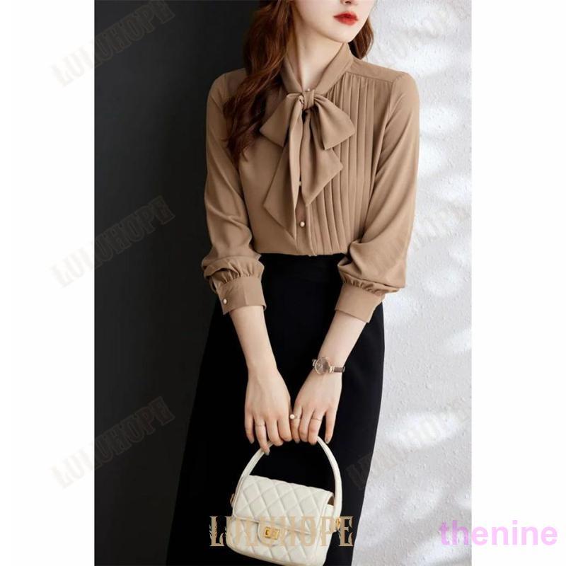 ボウタイブラウス レディース シャツ トップス リボンタイ