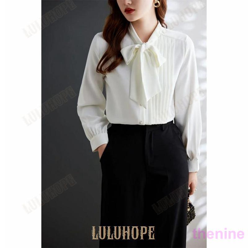 ☆新品☆【n'Or】ボウタイブラウス　 コットン トップス　シャツ ボウタイブラウス レディース シャツ トップス リボンタイ