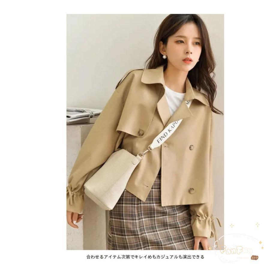 秋 レディース スプリング トレンチ キレイめ ショートコート Aライン