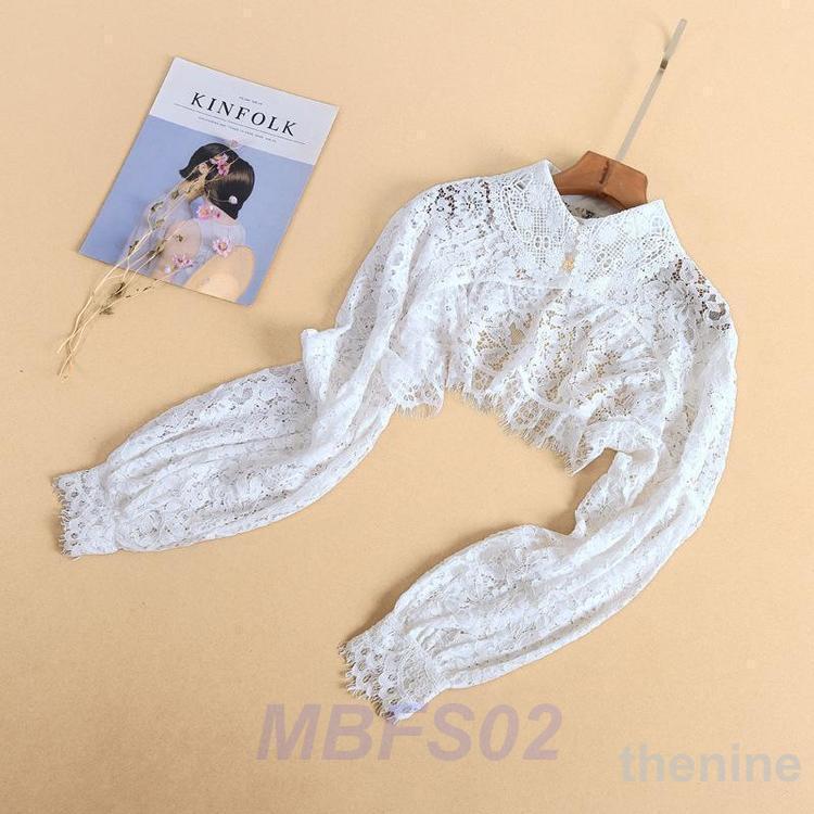 付け襟 レディース つけ襟 付け衿 フリル 袖あり レース 花柄 シャツ フリルネック セーター 刺繍 白 黒 秋 冬 春 夏 刺繍 重ね着 おしゃれ OL つけえり | ブランド登録なし | 03