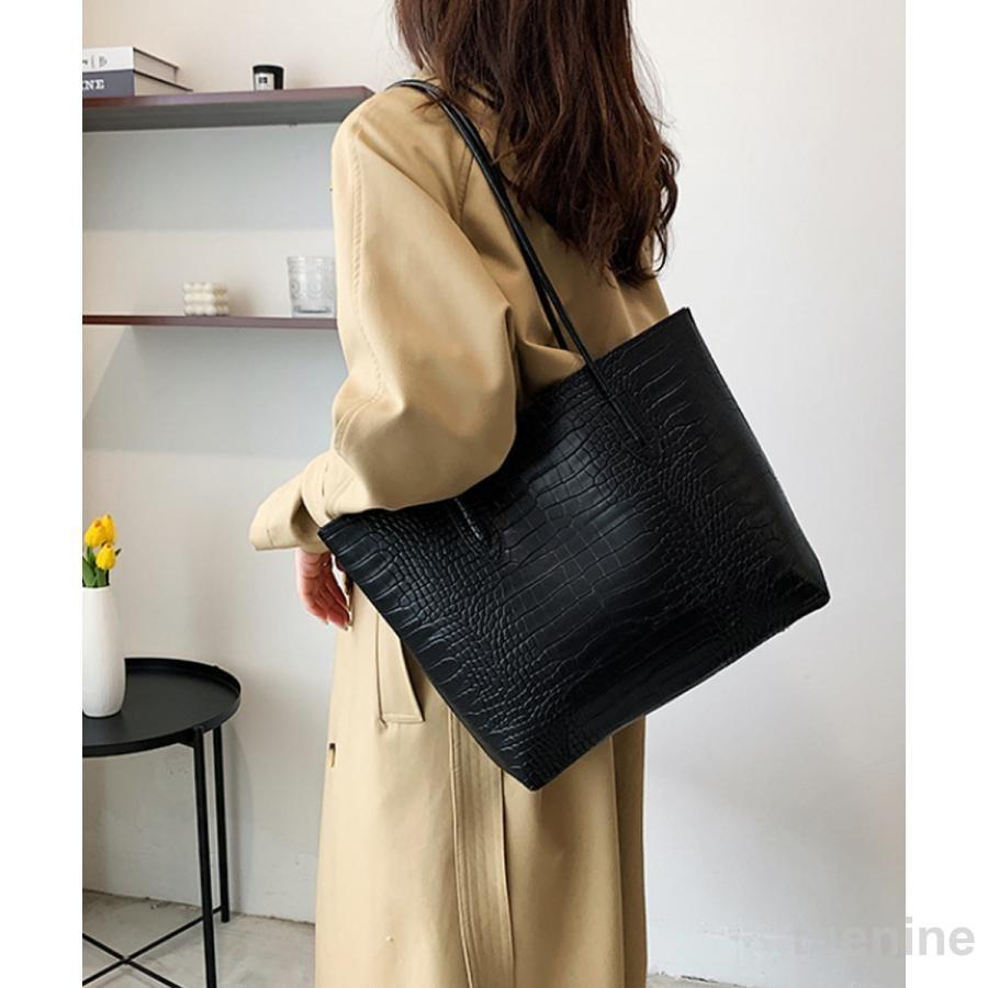 クロコ型押し トートバッグ 2点セット : Thenine - 通販 - Yahoo