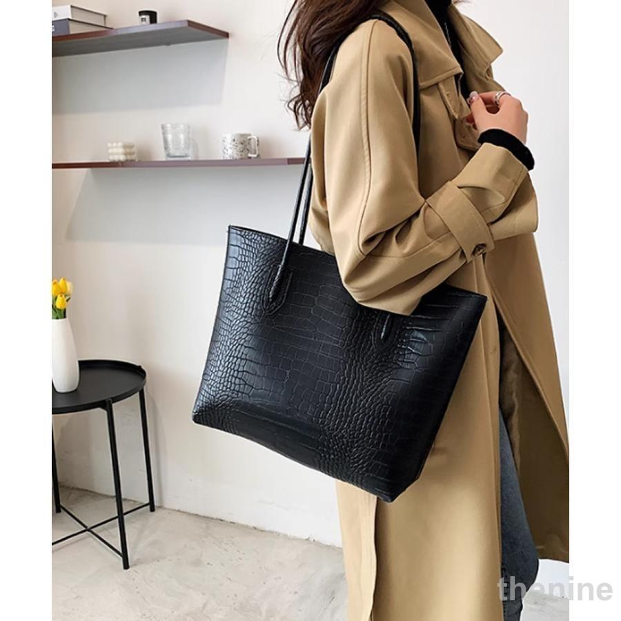 クロコ型押し トートバッグ 2点セット : Thenine - 通販 - Yahoo