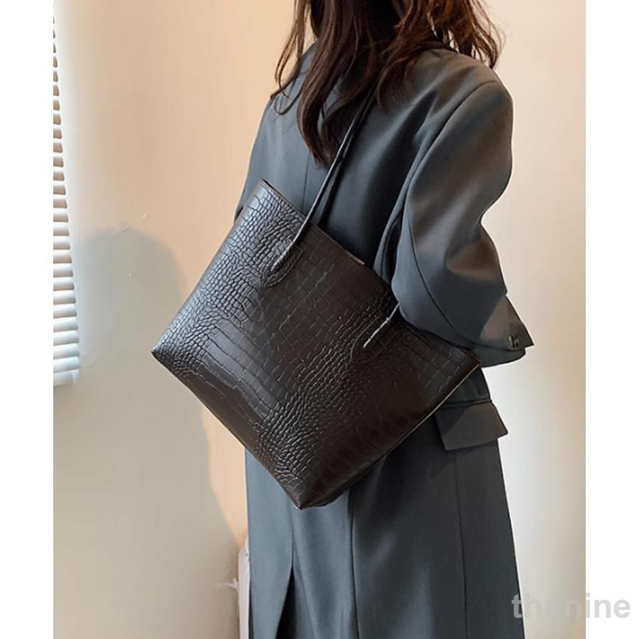 クロコ型押し トートバッグ 2点セット : Thenine - 通販 - Yahoo