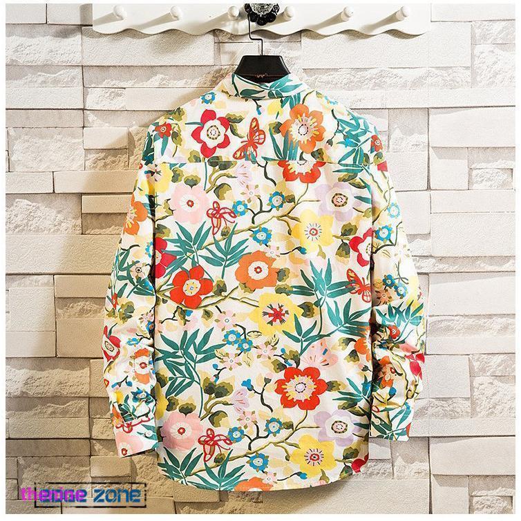 長袖シャツ メンズ 綿100% シャツ 花柄 総柄 ワイシャツ 長袖シャツ メンズ 綿100% シャツ 花柄 総柄 ワイシャツ