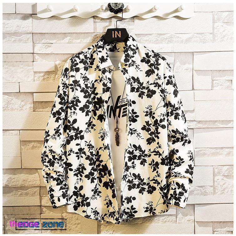 45rpm 花柄 総柄 100%コットン 長袖シャツ サイズ4(Lサイズ相当) 45rpm - 45rpm 長袖シャツ 花柄 総柄 ロゴ刺繍 コットン100