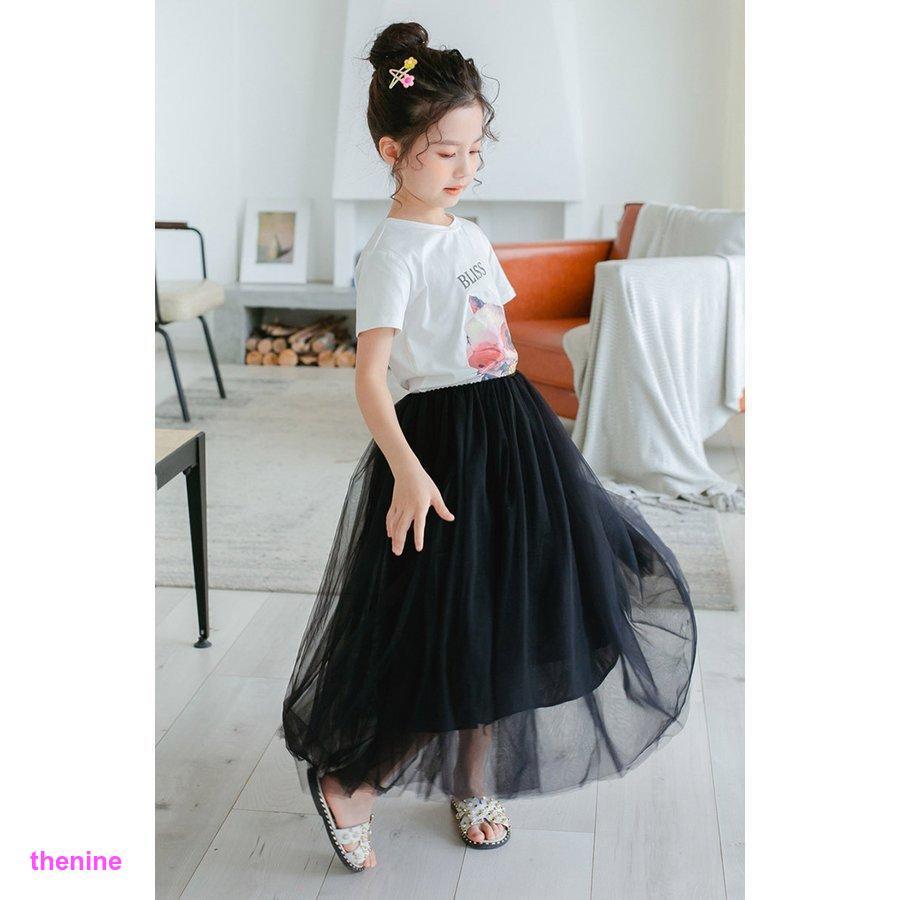 マキシ丈スカート キッズ 女の子 スカート チュールスカート