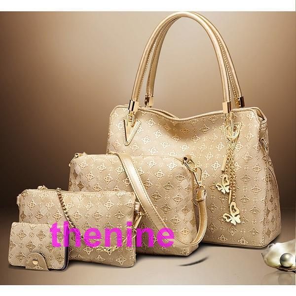 ハンドバッグ レディース 4点セット　ショルダーバッグ 2wayハンドバッグ フェイクレザー ファッション 鞄 通勤用バッグ シンプル かばん 肩掛け 斜め掛け | ブランド登録なし