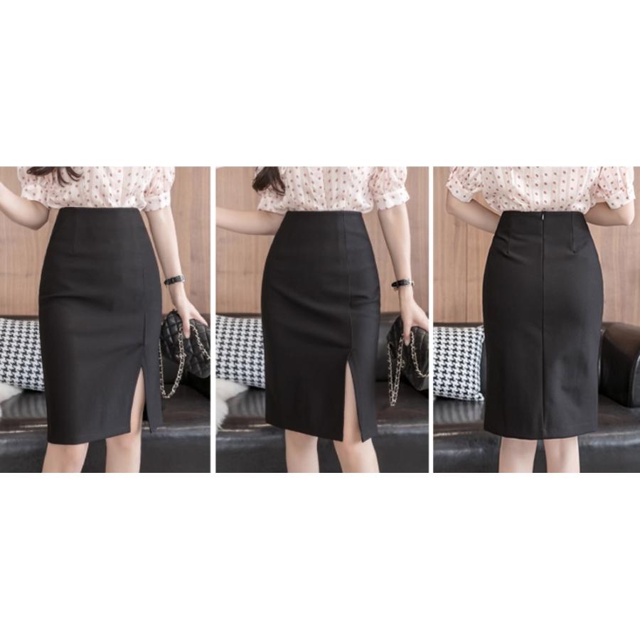 スカート ロング 春夏 タイトスカート 黒スリットスカート