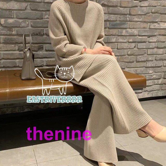 セットアップ ツーピース レディース 秋 冬 コンサバ リブニット