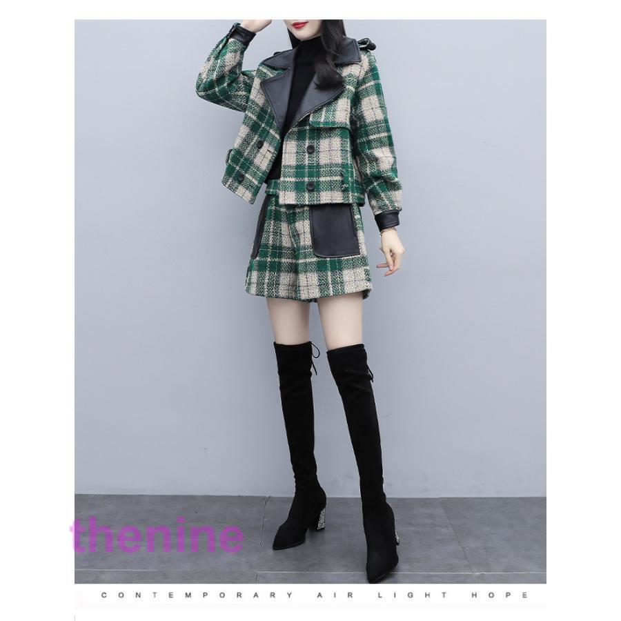 パンツスーツ レディース 50代 卒業式 服 母 セットアップ 50代 おしゃれ ママフォーマル 長袖 チェック柄 入学式 ジャケット 通勤 OL 母親 3点セット_7
