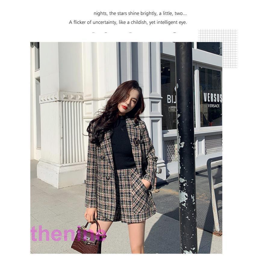 セットアップ レディース ブレザー 秋 冬 ショートパンツ チャック柄 ジャケット 卒業式 服 母 おしゃれ ママフォーマル 長袖 卒園式 入学式 通勤 OL 3点セット_1