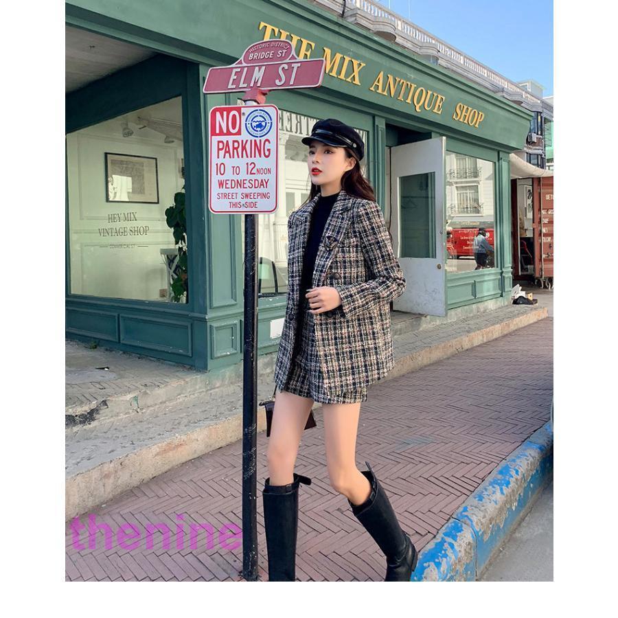 セットアップ レディース ブレザー 秋 冬 ショートパンツ チャック柄 ジャケット 卒業式 服 母 おしゃれ ママフォーマル 長袖 卒園式 入学式 通勤 OL 3点セット_6
