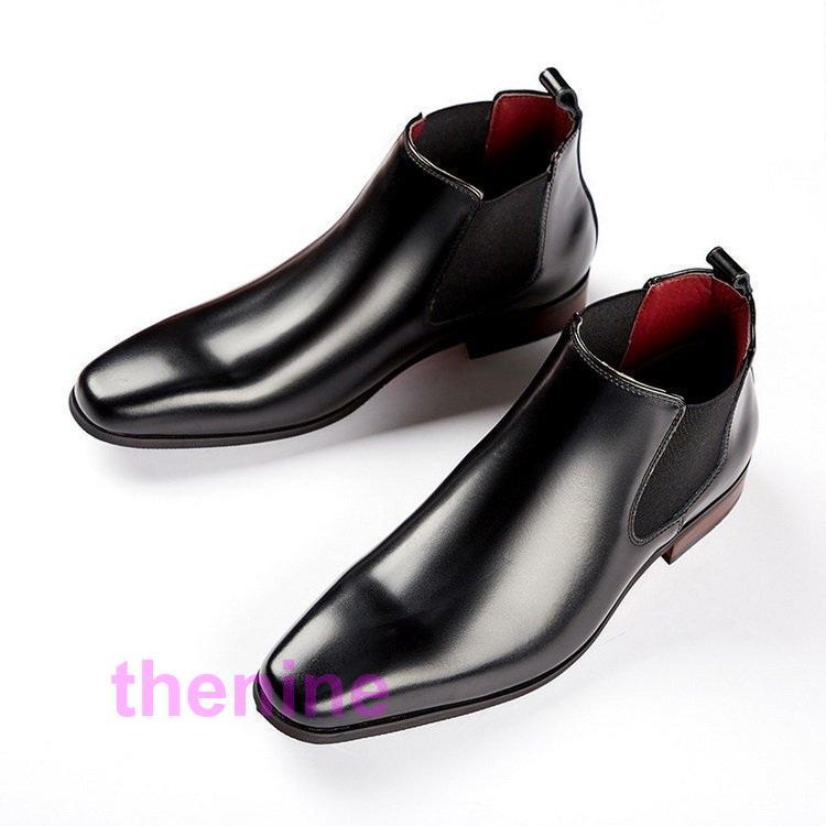 サイドゴアブーツ メンズ 牛革靴 本革 プレーントウ 歩きやすい 疲れ