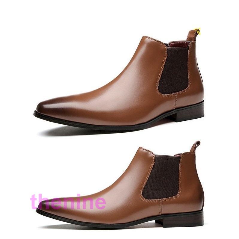 サイドゴアブーツ メンズ 牛革靴 本革 プレーントウ 歩きやすい 疲れ