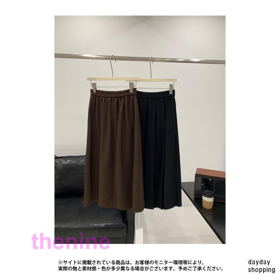 プリーツスカート レディース ロングスカート ハイウエスト 脚長 スカート Aライン 体型カバー プリーツ マキシスカート 秋 春 Aラインスカートの画像
