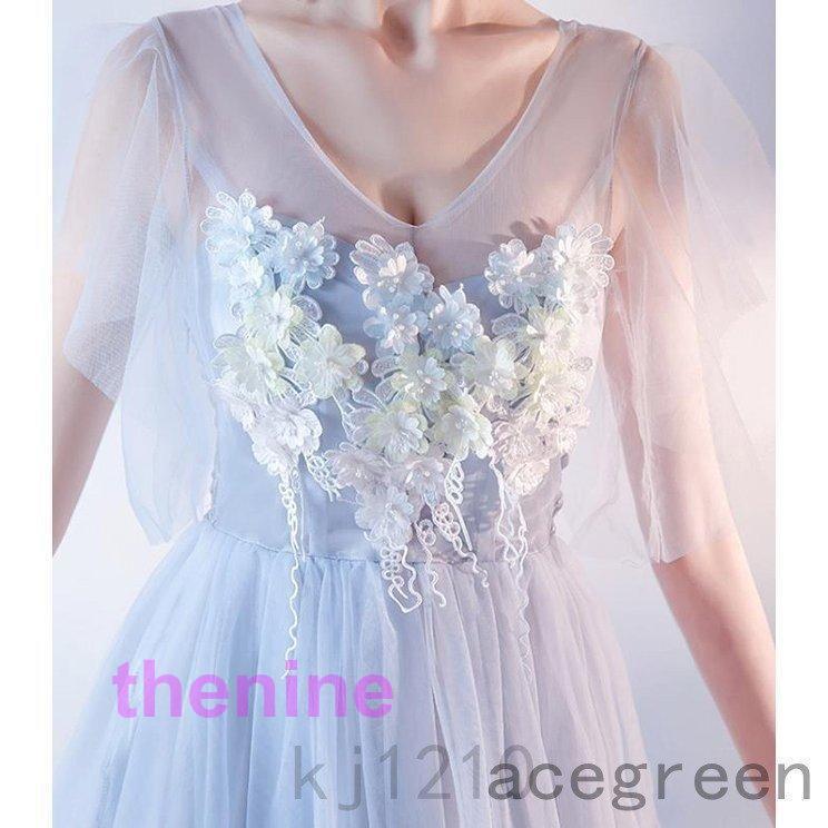 ロングドレス ブライズメイドドレス パーティードレス マキシ 結婚式 ドレス 袖あり ウェディングドレス 花嫁 パーティー 二次会 ドレス お呼ばれ | ブランド登録なし | 15