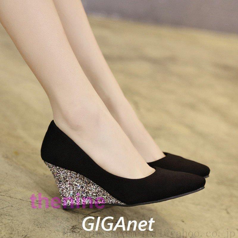 5色ウェッジソール パンプス 8cmヒール 痛くない レディース歩きやすい ポインテッドトゥ脱げない 上品通勤用仕事卒業式 ローヒール 優雅靴215~250 5色ウェッジソール パンプス 8cmヒール 痛くない レディース歩きやすい