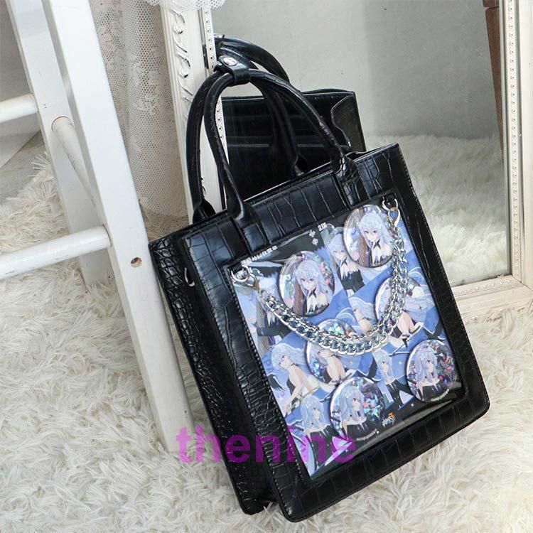 仮面ライダーオーズ 痛バッグ 痛バ 缶バッジ3個付き 斜めがけバッグ 公式 痛バ ショルダー 痛バッグ バック シンプル レザー調 黒 白