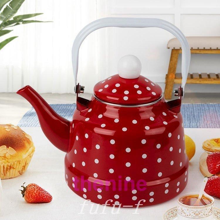 くんくん　アンティーク　ホーロー　ポット　水玉ポルカ　ドットブルー　ジャグ くんくん様専用 アンティーク ホーロー ポット 水玉ポルカ