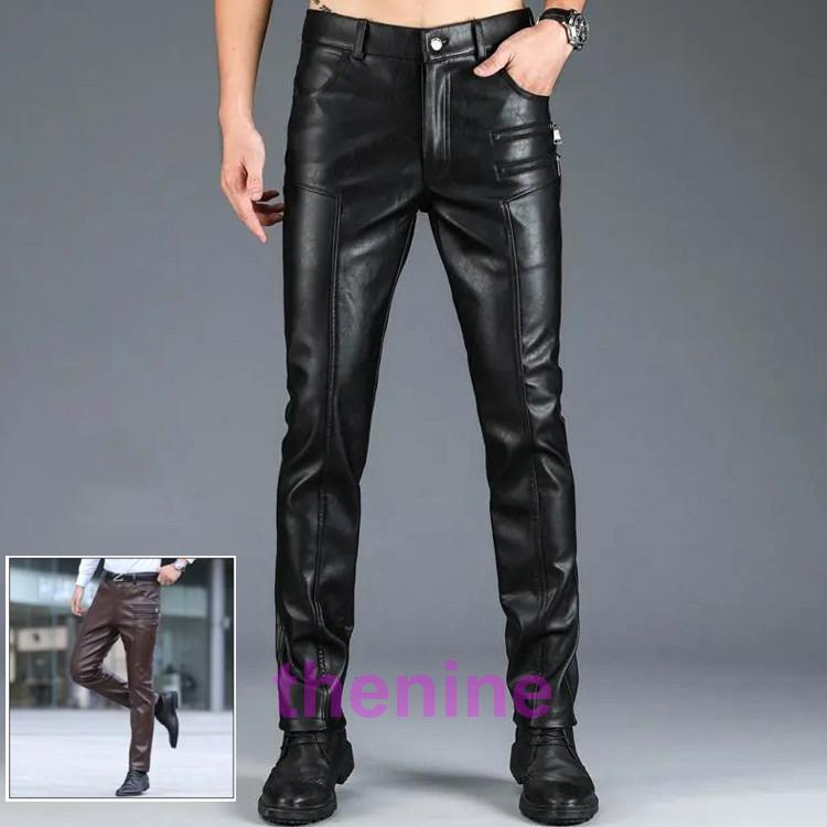 羊革 メンズ革パン 春秋冬 レザーパンツ バイクパンツ ロングパンツ  