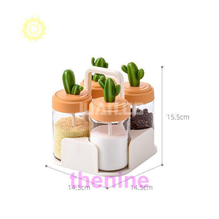 調味料入れ サボテン 4点セット スプーン スパイス容器 塩