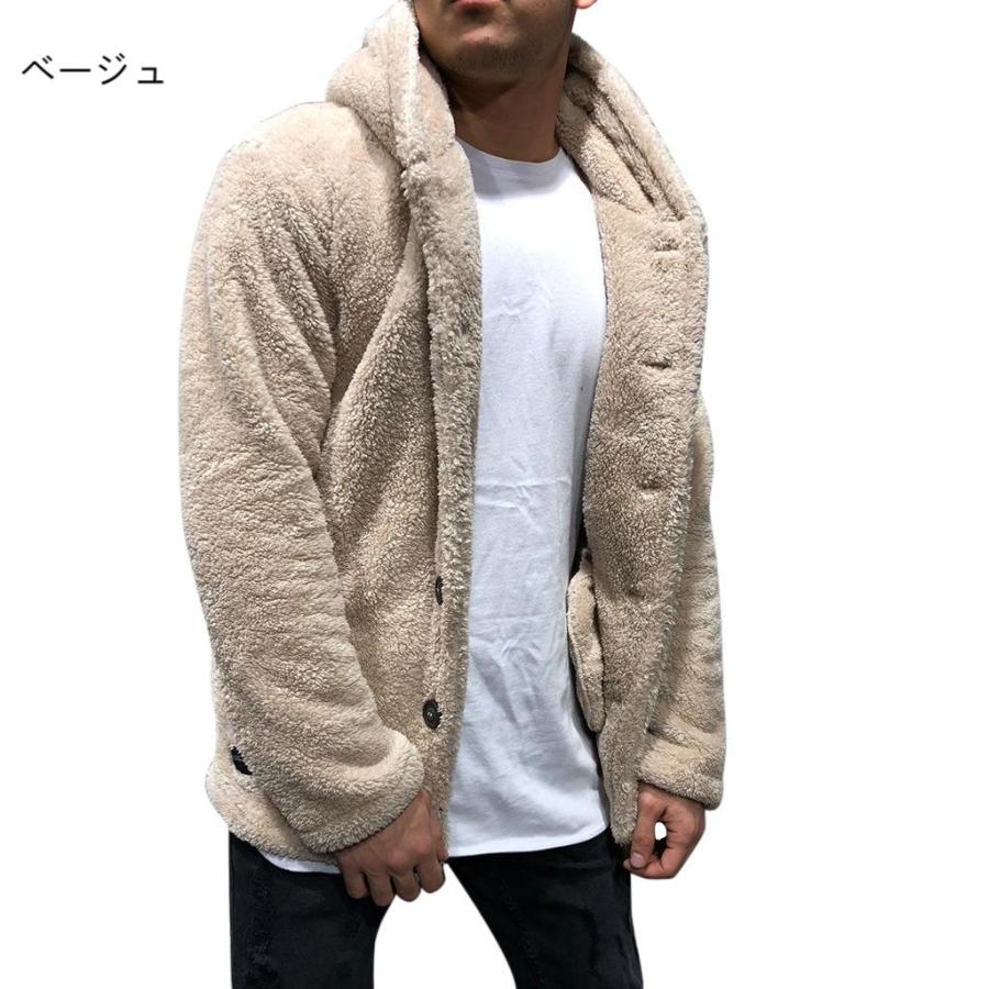 ボアジャケット メンズ フリース ビッグシルエット ジャケット フード 
