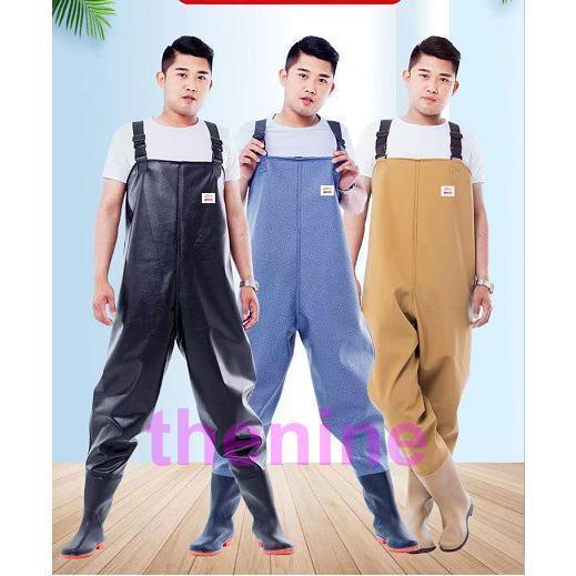 レインパンツツナギサロペット防水カッパ雨具漁師作業農業合羽