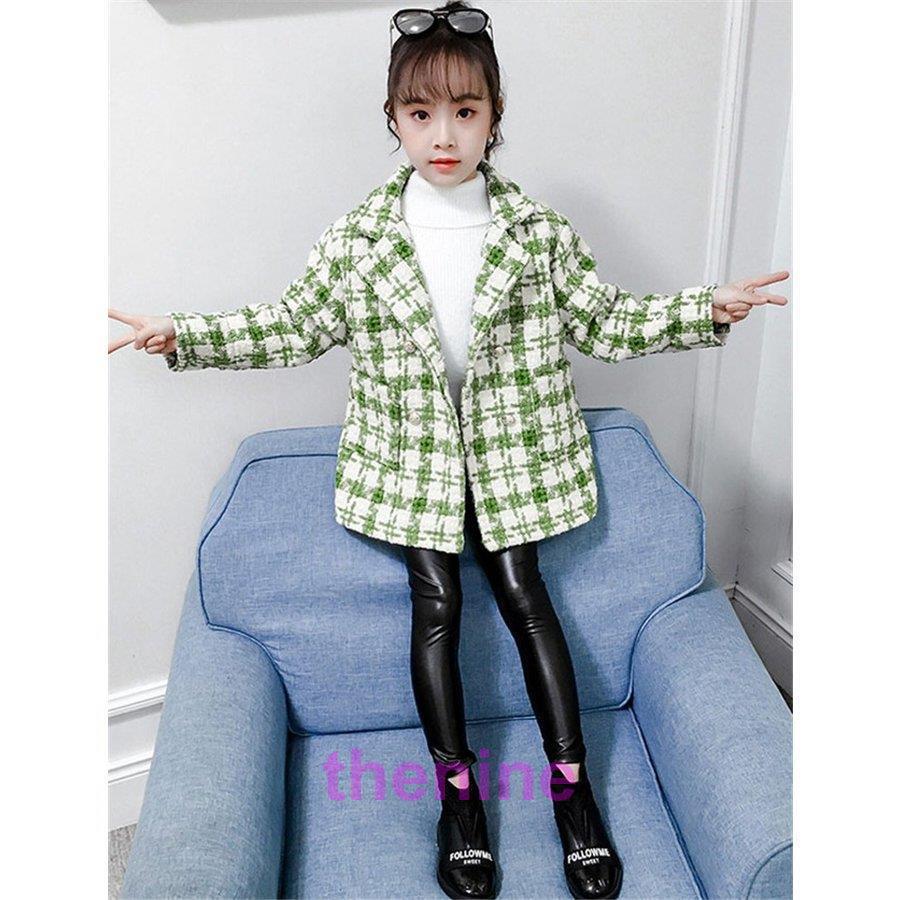 子供服 女の子 子供コート キッズ 秋冬 ラシャコート 厚手 アウター 折襟 トレンチコート スプリングコート 春コート ロングコート 暖かい 防寒 おしやれ 可愛いの画像