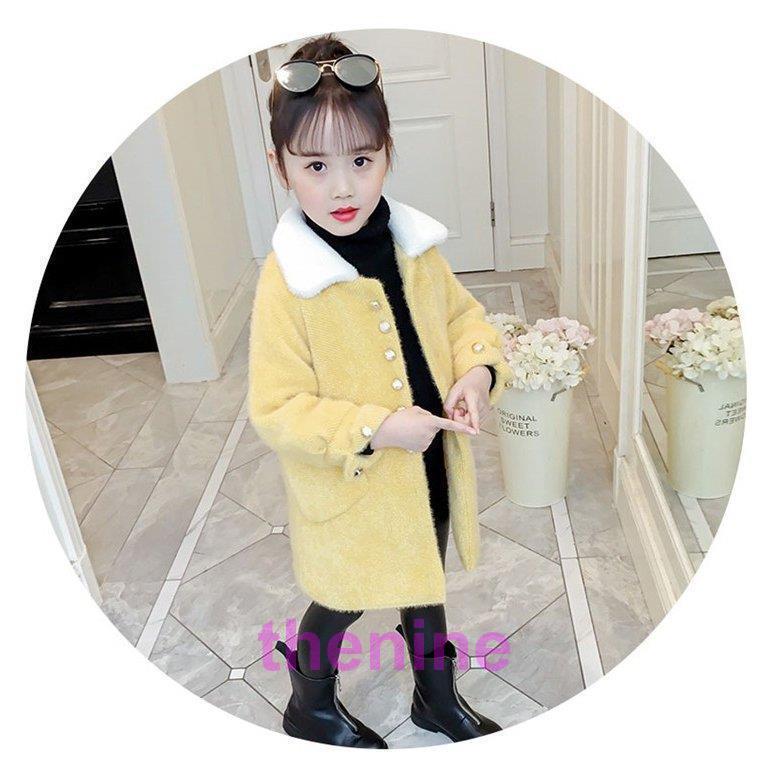 子供服 女の子 子供コート キッズ 秋冬 ラシャコート 厚手 アウター 折り襟 トレンチコート 冬コート ロングコート キッズコート おしやれ 暖かい 防寒 可愛いの画像