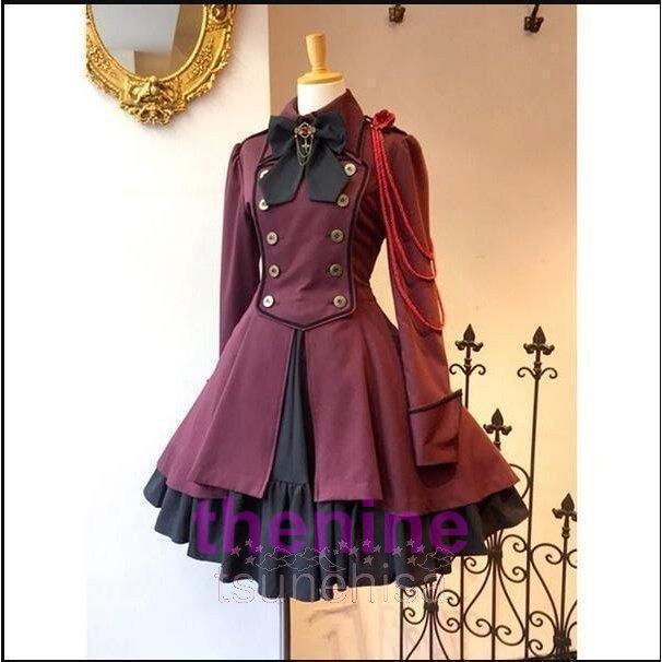 【ひな】ゴスロリドレス　Sサイズ ✜ゴスロリ・ロリータドレス Sサイズ コスプレ 地雷 フリル 肩