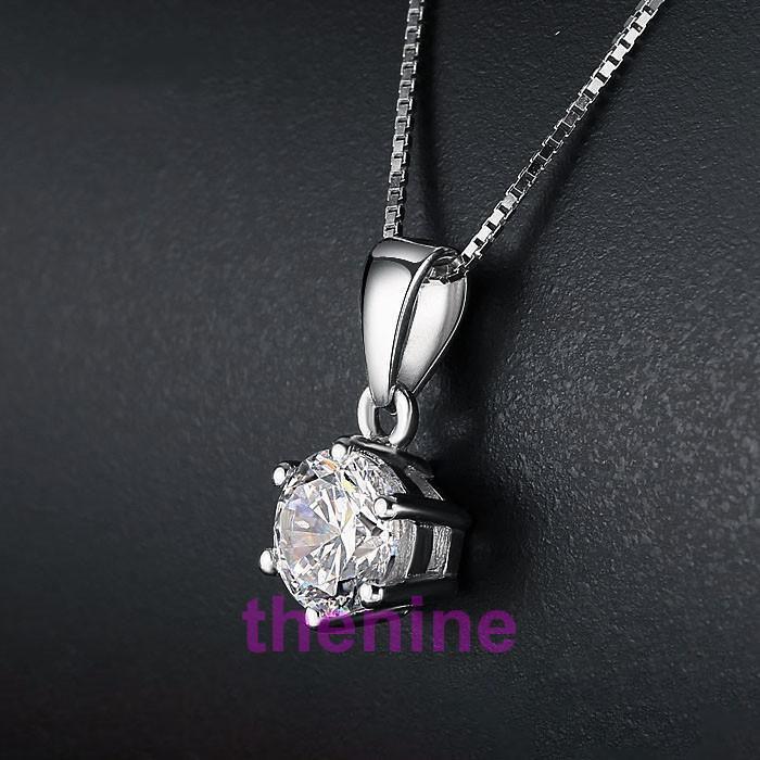 ネックレス レディース 一粒 大粒1.25ct シンプル シルバー925 プラチナコーテイング 40代 50代 女性 彼女 嫁 母  母の日 ?の画像