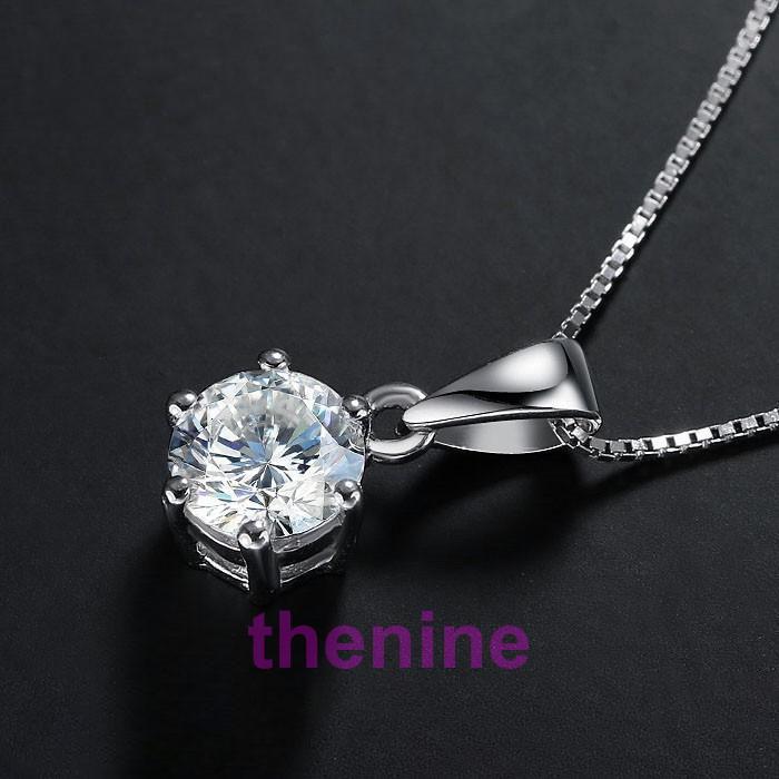 ネックレス レディース 一粒 大粒1.25ct シンプル シルバー925 プラチナコーテイング 40代 50代 女性 彼女 嫁 母  母の日 ?の画像