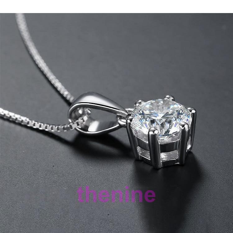 ネックレス レディース 一粒 大粒1.25ct シンプル シルバー925 プラチナコーテイング 40代 50代 女性 彼女 嫁 母  母の日 ?の画像