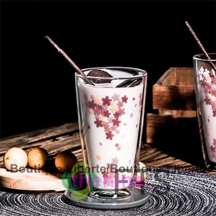 二重構造 ガラス カップ 耐熱ガラス コップ 桜 ギフト　コーヒーコップ タンブラー ダブルウォール グラス 熱くない 二重ガラス ガラスコップ プレゼント | ブランド登録なし | 01