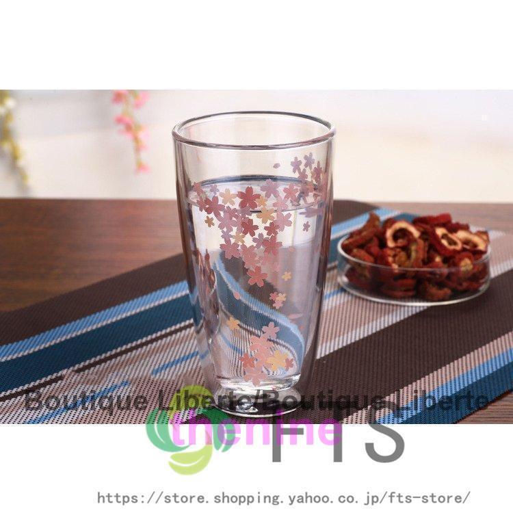 二重構造 ガラス カップ 耐熱ガラス コップ 桜 ギフト　コーヒーコップ タンブラー ダブルウォール グラス 熱くない 二重ガラス ガラスコップ プレゼント | ブランド登録なし | 02