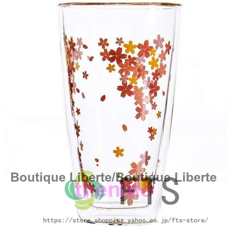 二重構造 ガラス カップ 耐熱ガラス コップ 桜 ギフト　コーヒーコップ タンブラー ダブルウォール グラス 熱くない 二重ガラス ガラスコップ プレゼント | ブランド登録なし | 05